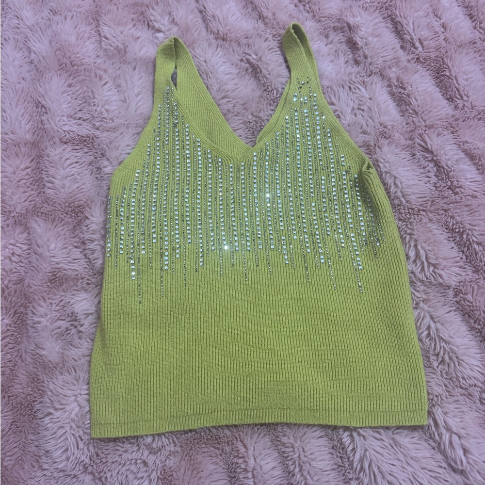 Embellished Knit Tank Top